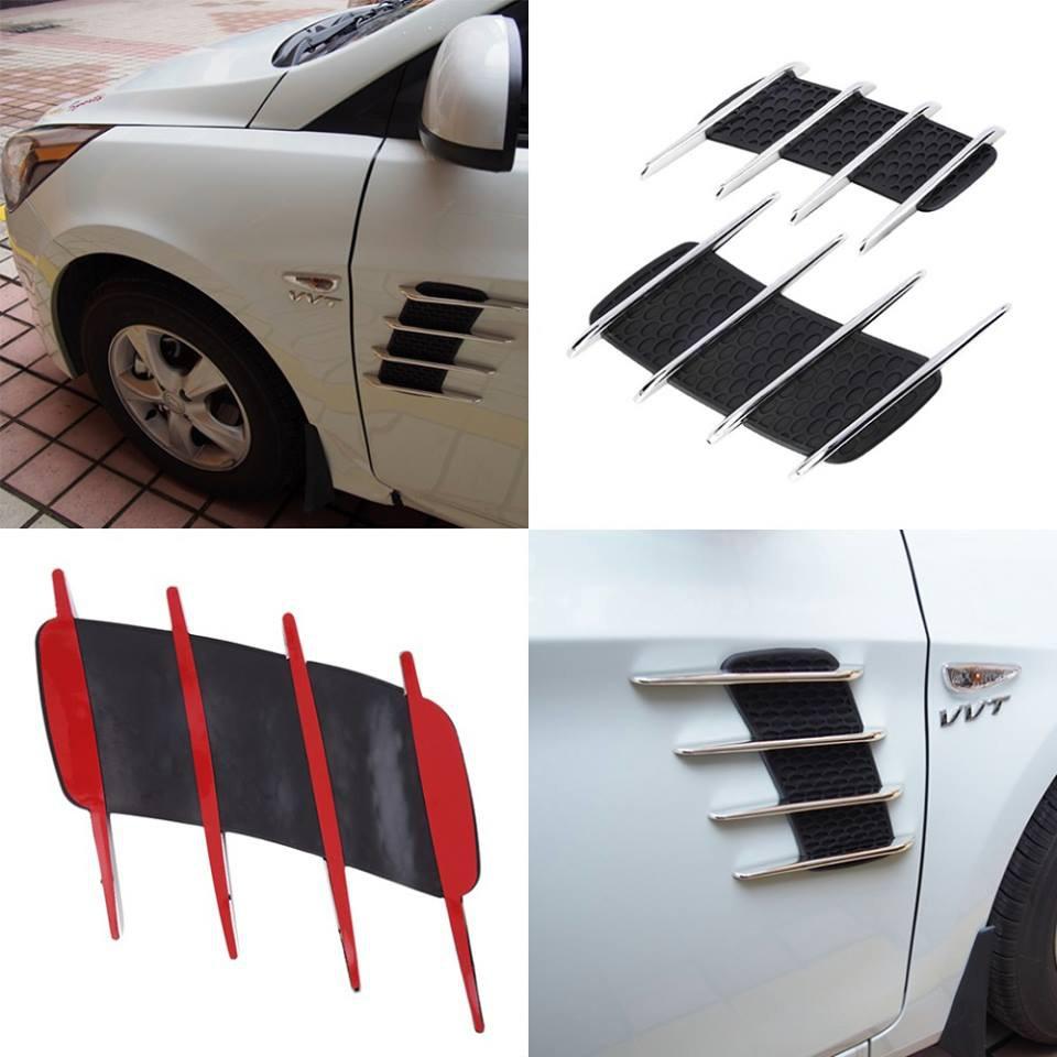 Bộ 2 Mang Cá Giả Hốc Gió Dán Ô Tô, Dán Cánh Cửa Cá Tính Cho Xe Hơi