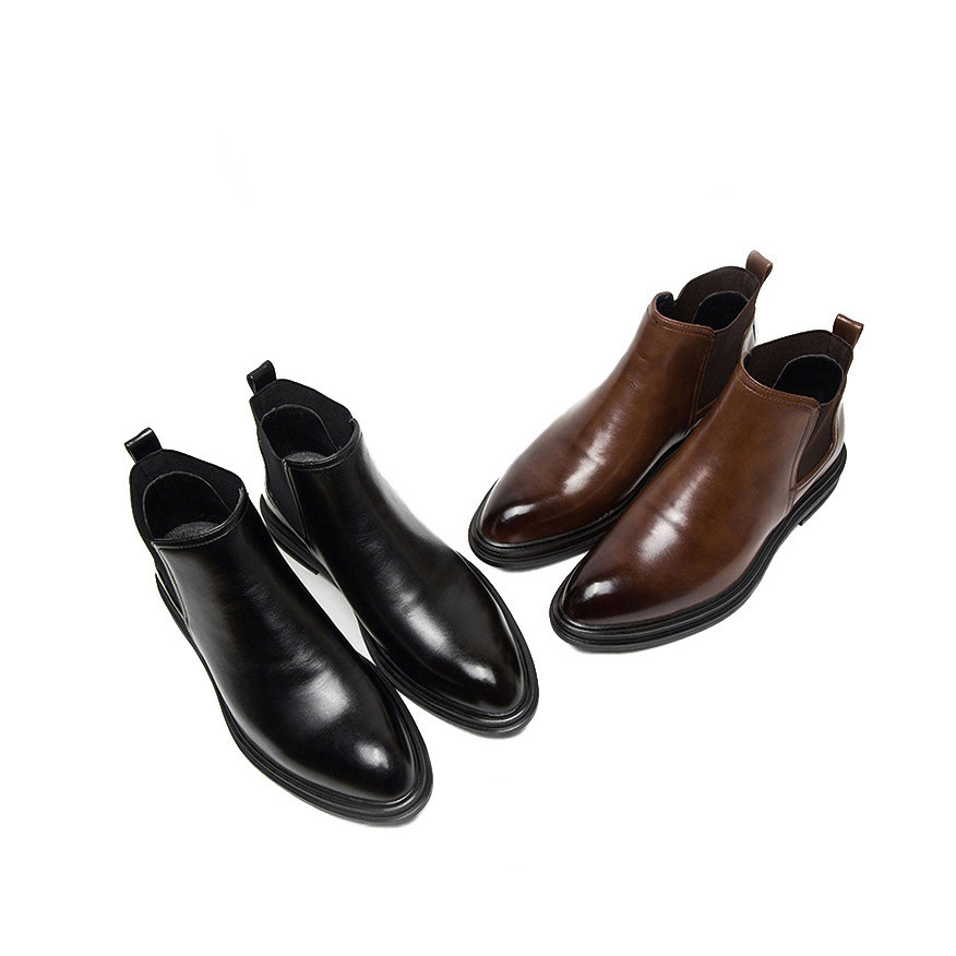 Homme Beatles - Classic Italian Leather Chelsea Boot Troy Dress Boots