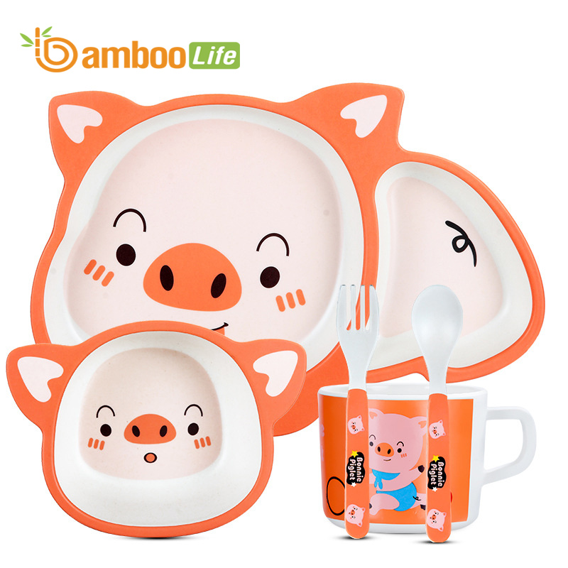 Bộ khay ăn dặm cho bé từ sợi tre Bamboo Life hàng chính hãng Bộ chén bát ăn dặm Đồ dùng ăn dặm cho bé BL035