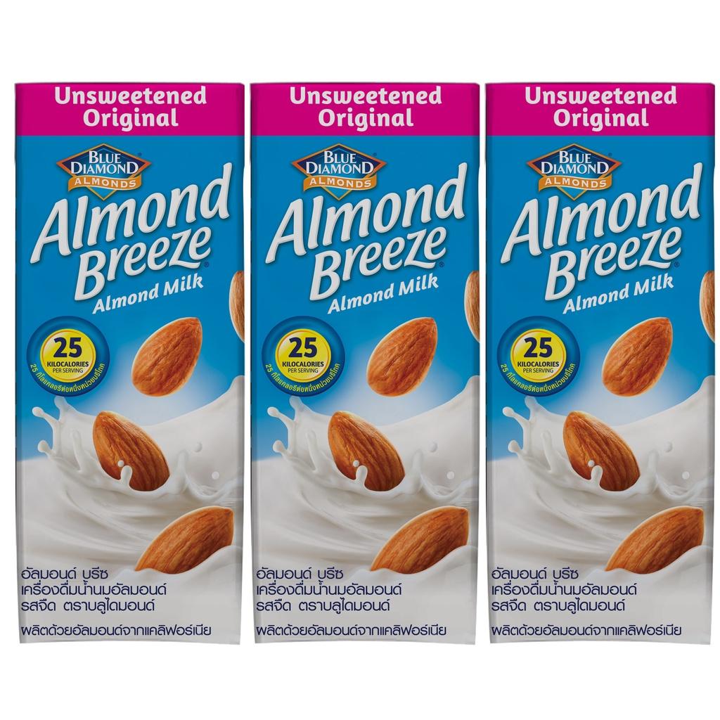 Thùng Sữa hạt hạnh nhân ALMOND BREEZE KHÔNG ĐUỜNG 180ml - Sản phẩm của TẬP ĐOÀN BLUE DIAMOND MỸ - Đứng đầu về sản lượng tiêu thụ tại Mỹ