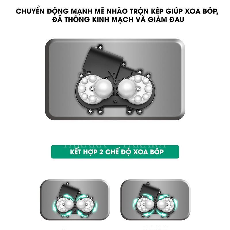 Gối Massage Cổ Chữ U, Máy Mát Xa Đeo Cổ TAKARA Đa Chức Năng Trị Liệu Giảm Đau Mỏi Cổ Vai Gáy