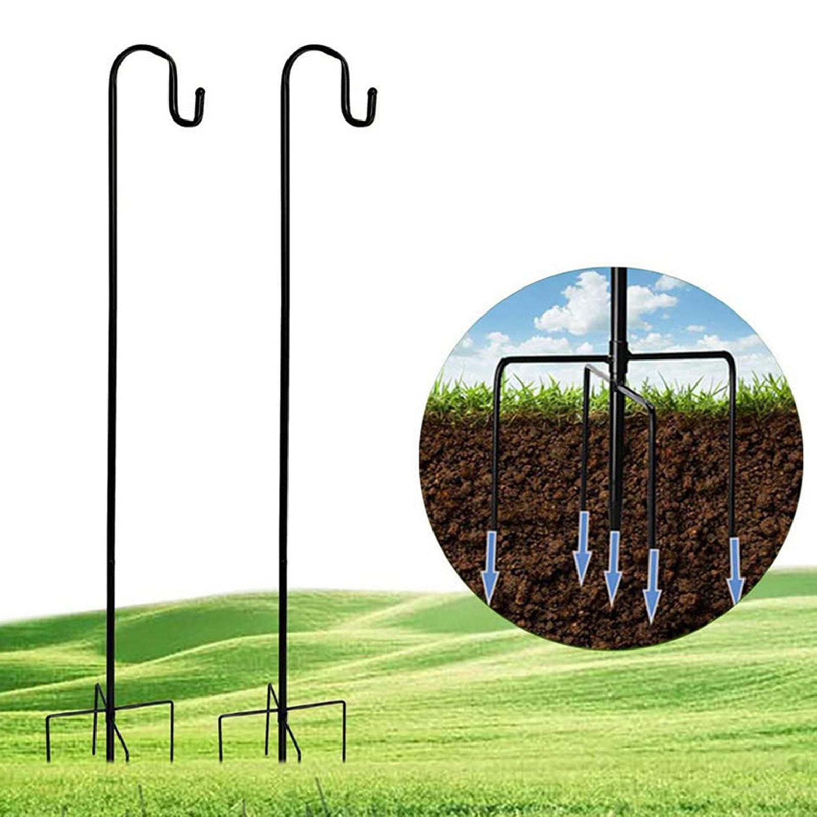 Stable Shepherd Hook Garden Lawn Stake Pole Hanger for Bird Feeder