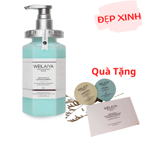 Dầu gội xả Nấm Truffle Weilaiya phục hồi đa tầng, giúp tóc mềm mượtTặng Kèm set mini gội xả nấm truffle Weilaiya