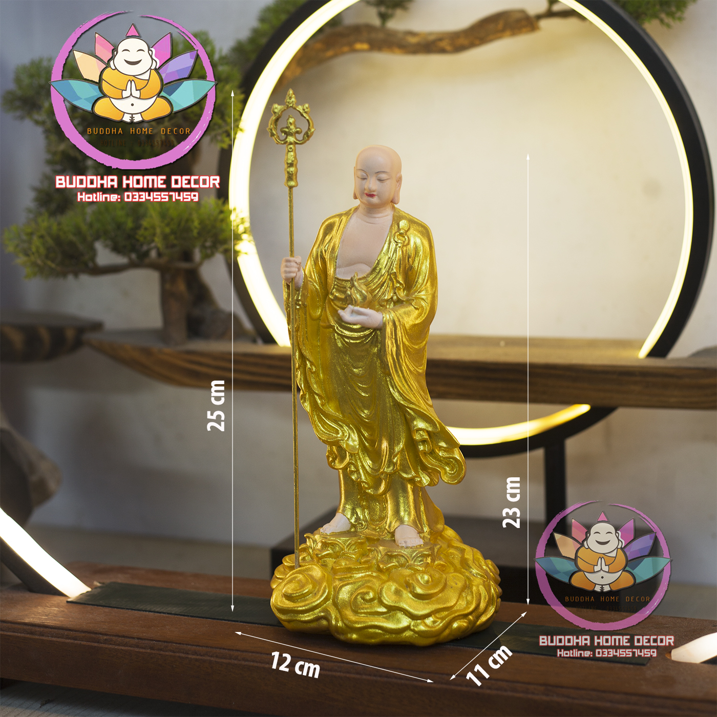 Tượng Địa Tạng cao 23cm trang trí nhà cửa, phong thủy, thờ cúng