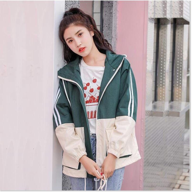 ÁO KHOÁC DÙ TAY VIỀN PHỐI MÀU