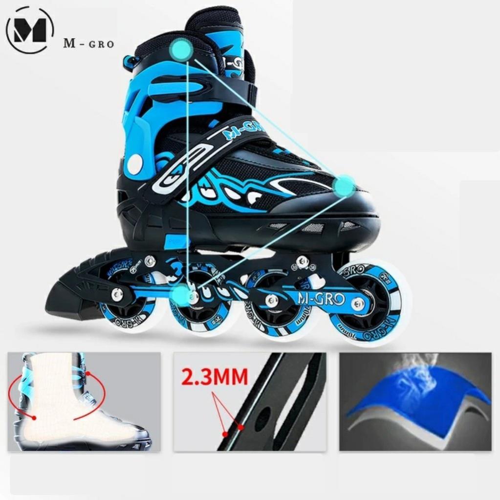 Giày trượt patin người lớn và trẻ em bánh xe phát sáng, điều chỉnh được 4 size bền đẹp