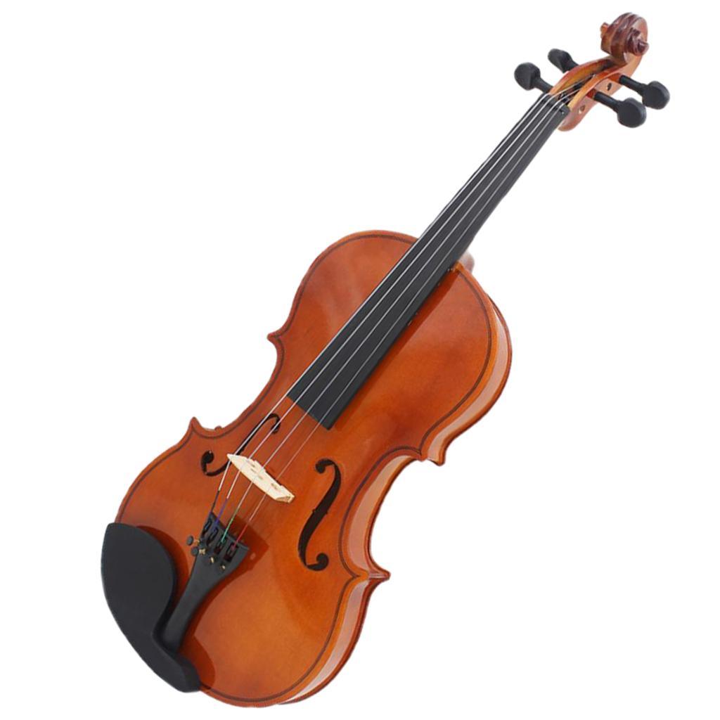 Natural Wood 3/4 Violin Fiddle Violin Bow Rosin Carring Bag Set for Gift
