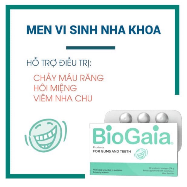 Viên ngậm Biogaia Prodentis Thụy Điển cân bằng Vi sinh vật, ngừa mảng bám, sâu răng, viêm nướu, nha chu