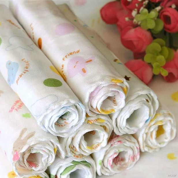 Bộ 30 chiếc khăn sữa xuất Nhật cao cấp - họa tiết ngẫu nhiên