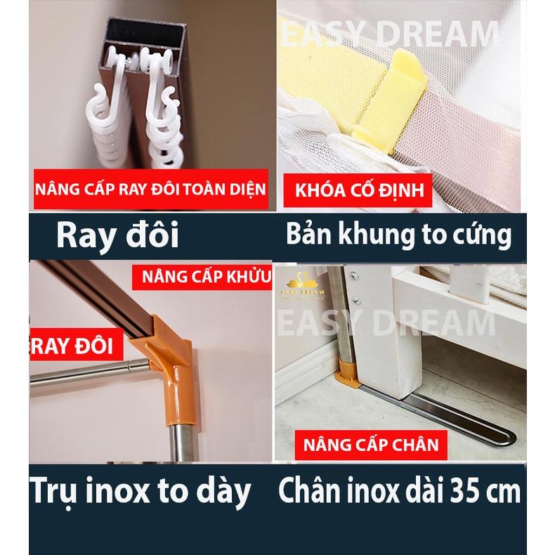 【 HÀNG LOẠI 1 + BẢN NÂNG CẤP MỚI NHẤT 2021】 Màn khung Không khoan tường- Mùng ngủ cao cấp EASY DREAM đẹp chống muỗi