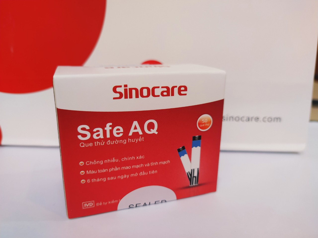 Que Thử Đường Huyết Safe AQ Smart 50 Que Thử + 50 Kim Chích Máu