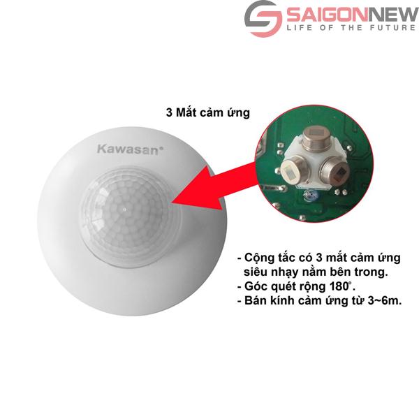 Công Tắc Cảm Ứng Hồng Ngoại Nổi Trần KAWASAN SS282 3PIR ( 3 Mắt Cảm Biến)- Hàng Chính Hãng