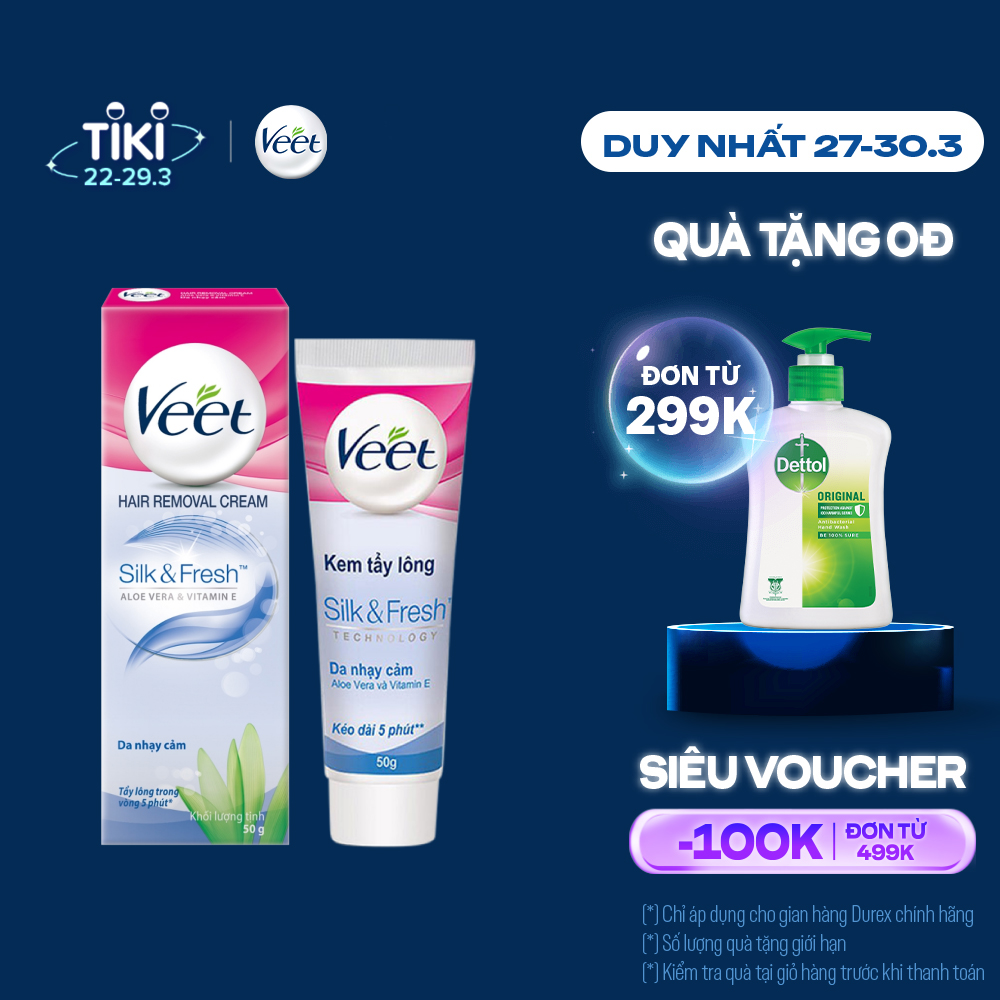 Kem tẩy lông cho da nhạy cảm Veet Silk Fresh 25g