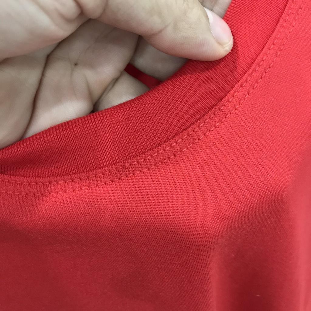 Áo Thun màu Đỏ Tươi️Hình Thật 100%️ Vải Dày Đủ Size Ngắn Tay Cổ Tròn Nam và Nữ