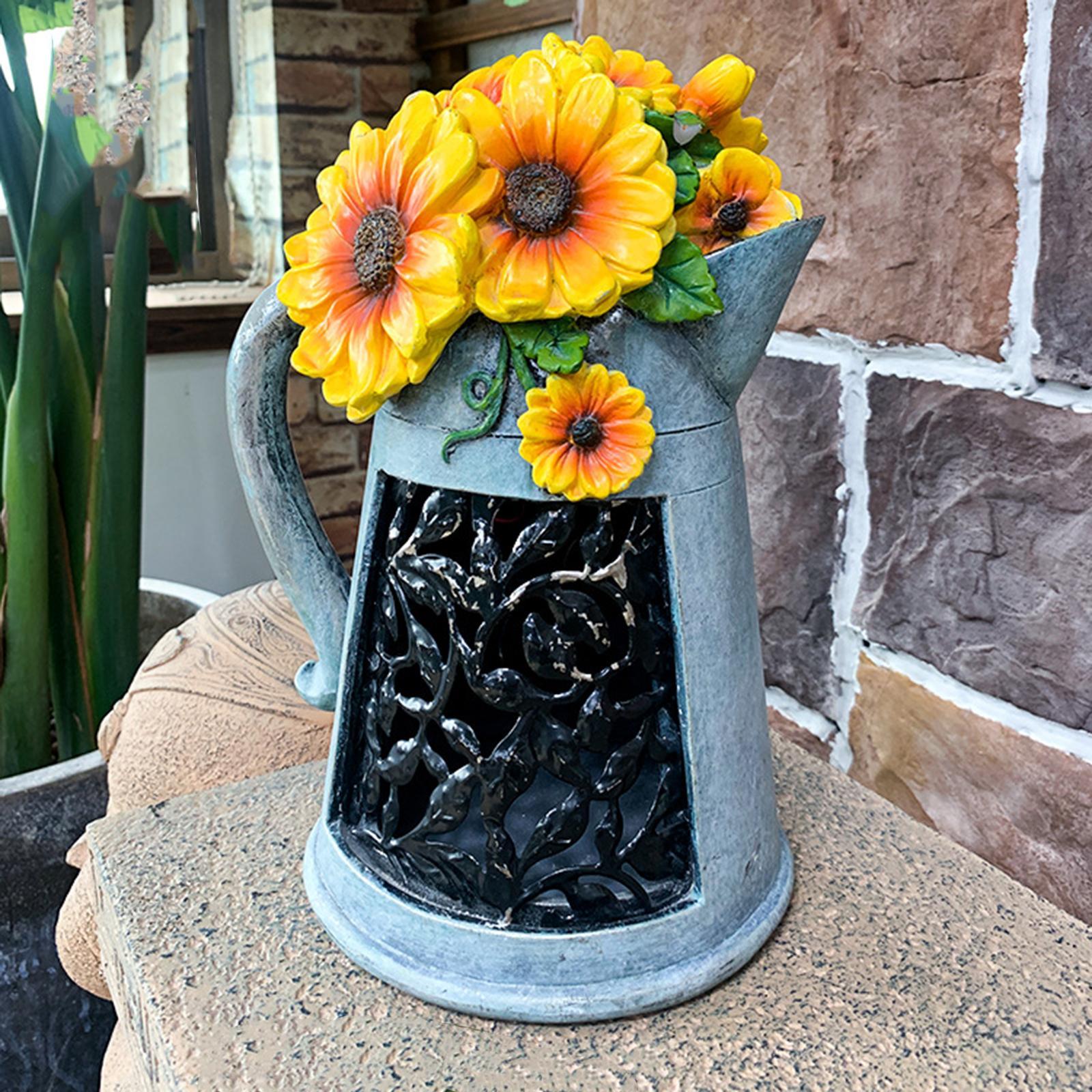 Solar Watering Can Lights Garden Statue Lights Resin Crafts for Lawn Decor