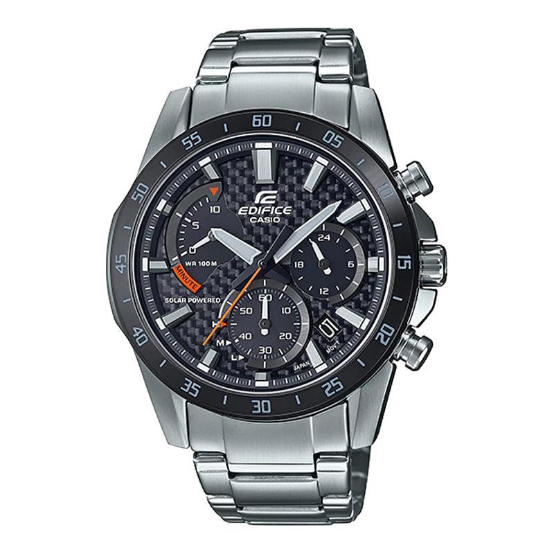 Đồng Hồ Nam Dây Thép Casio Edifice EQS-930DB-1AVUDF | Năng Lượng Mặt Trời | Mặt Carbon | EQS-930DB-1A