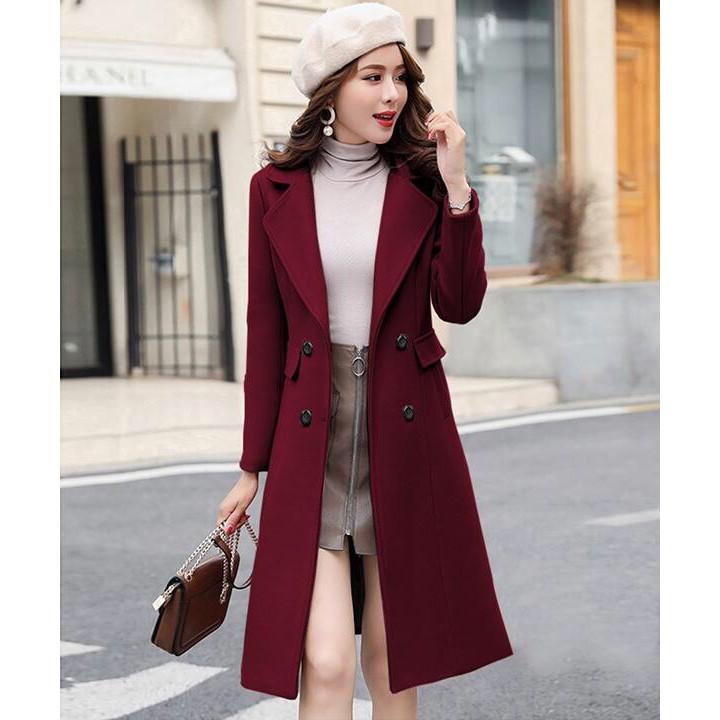ÁO KHOÁC CỔ VEST DÁNG DÀI 4 NÚT QC430389VN