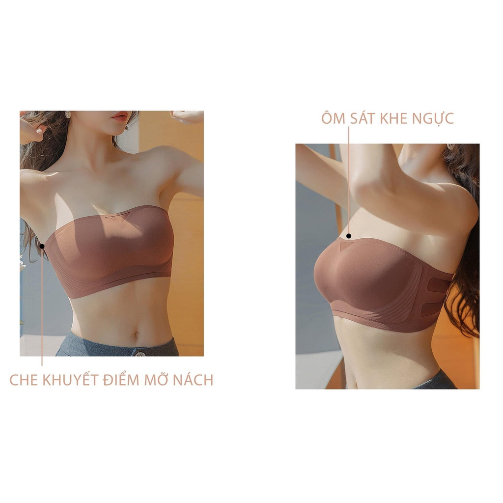 M204. Áo cúp ngực không dây chống tụt, áo lót su không dây nâng ngực siêu hot