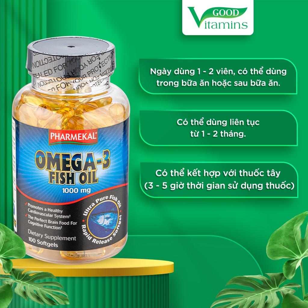 Viên Uống Dầu Cá Omega 3 Fish Oil Phamekal Dạng viên 1000mg