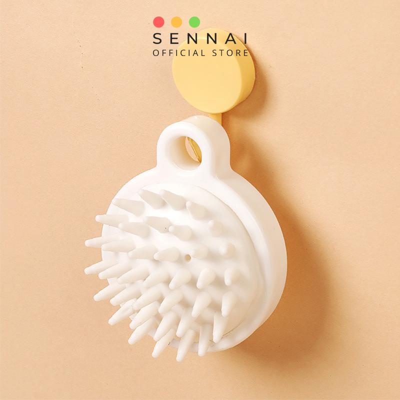 Lược Gội Đầu Silicon Sử Dụng Khi Tắm SenNai, Mát Xa Da Đầu Giảm Rụng Kích Thích Mọc Tóc