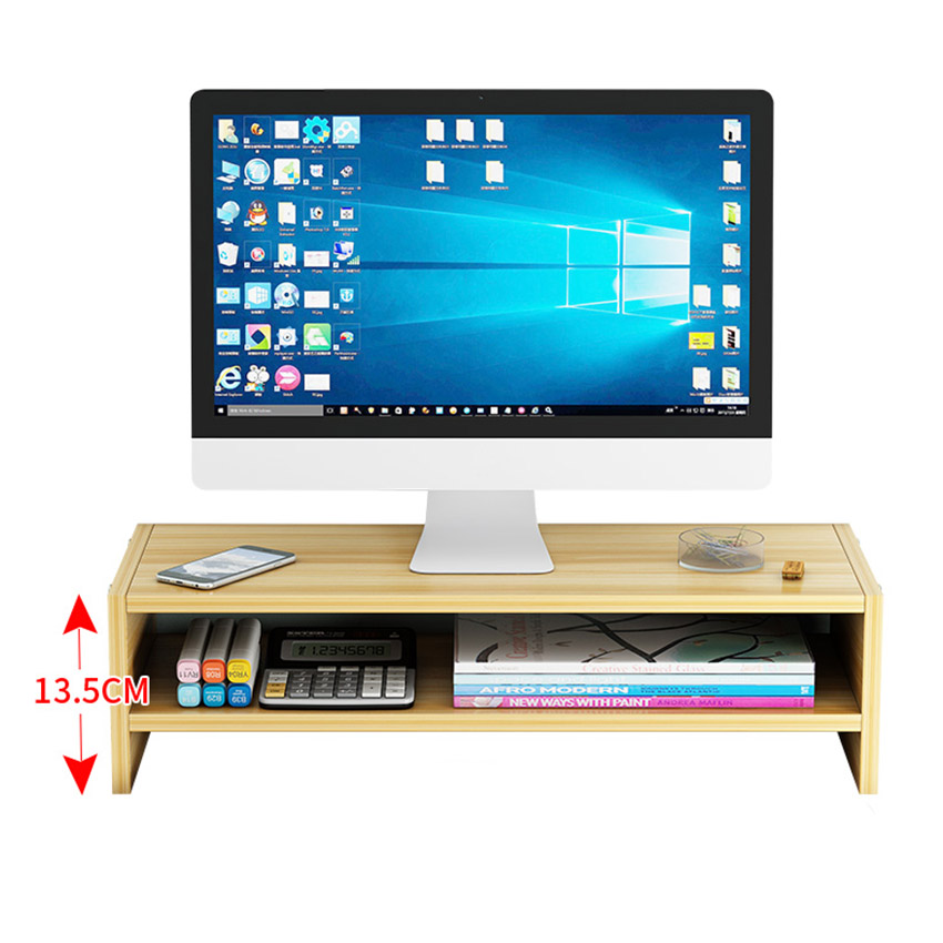 Kệ để máy tính đa năng KM03 kệ màn hình máy tính để bàn bằng gỗ bền chắc mẫu đẹp có hộc cất bàn phím ngăn để tài liệu