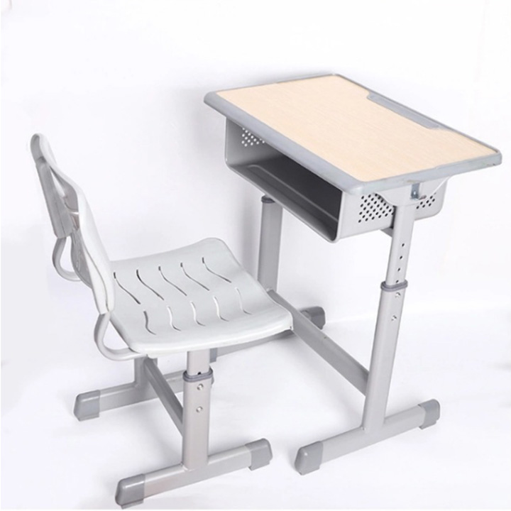 Bộ bàn học sinh hiện đại kèm ghế Đa năng - Bộ bàn học sinh mặt gỗ + nhựa PP kim loại bền đẹp BAH058