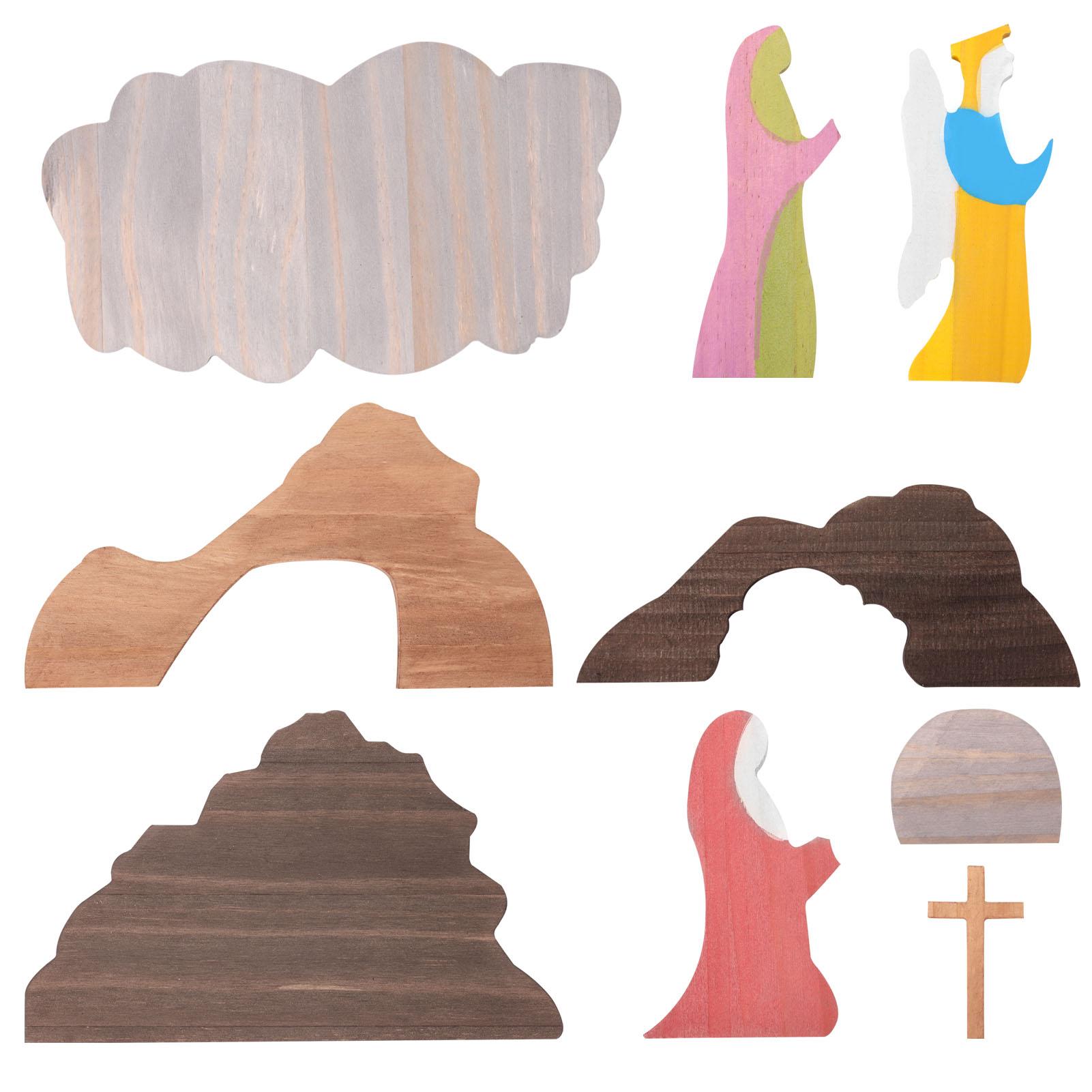 Mô hình trang trí bằng gỗ cho cảnh lễ phục sinh