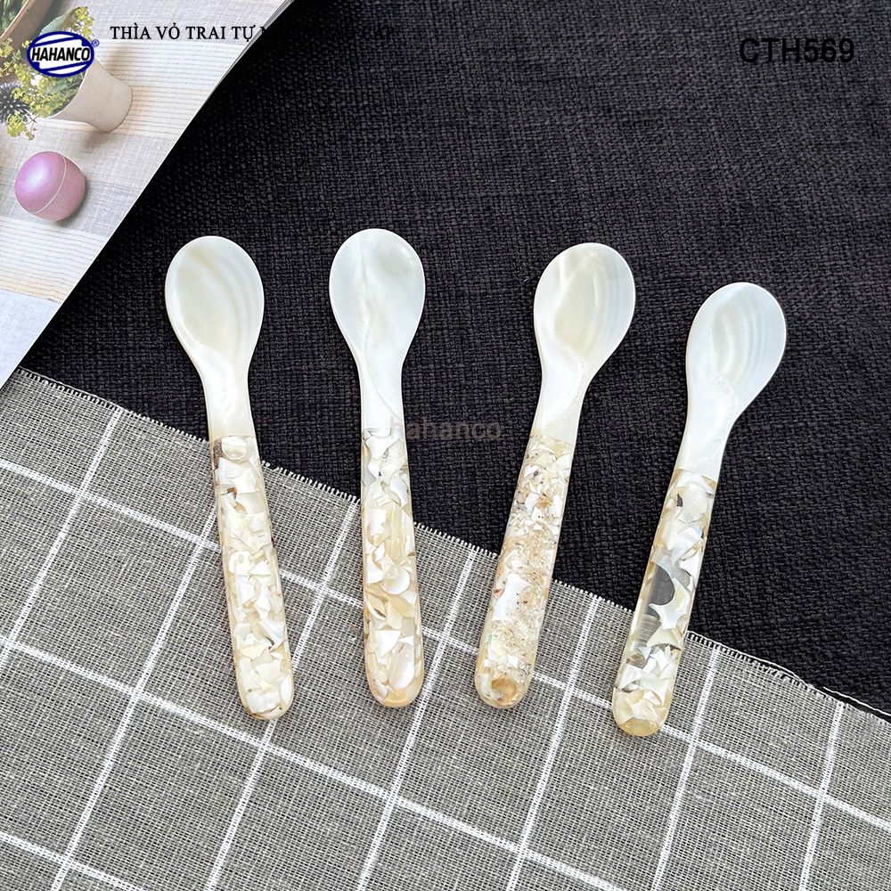Thìa Cafe Làm Từ Vỏ Trai Cán Ôc Xà Cừ Xuất Nhật Thiết Kế Tinh Tế - HAHANCO - CTH569