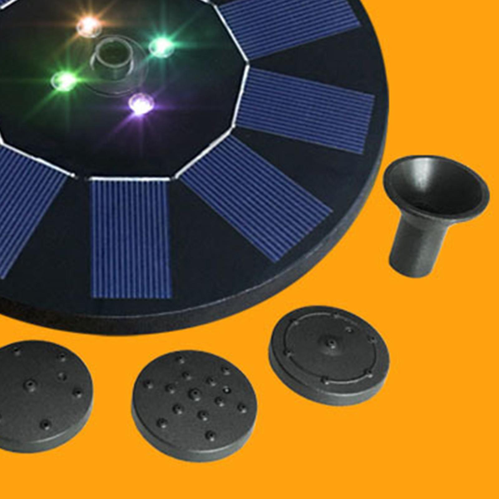 Solar Floating Fountain Pump LED Lights for Garden Pond Patio Lawn 1.4W 3.7V