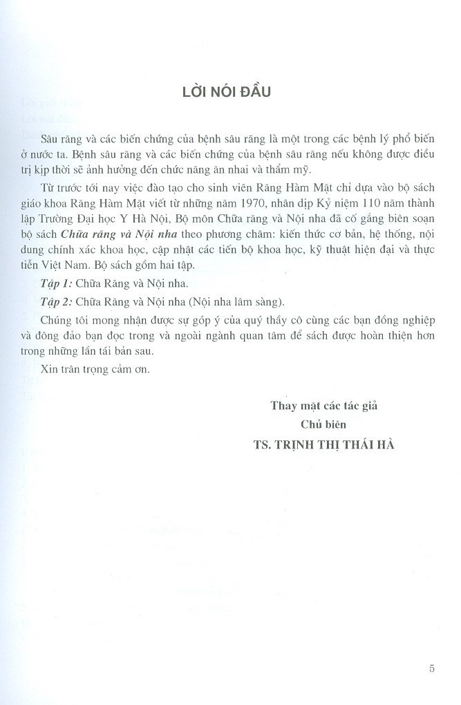 Chữa Răng Và Nội Nha - Tập 1 (Dùng Cho Sinh Viên Răng Hàm Mặt)