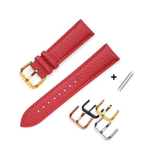 Dây đồng hồ da bê mềm họa tiết da trâu BO-29 KHÓA CÀI chống thấm nước 12 14 16 18 20 22mm