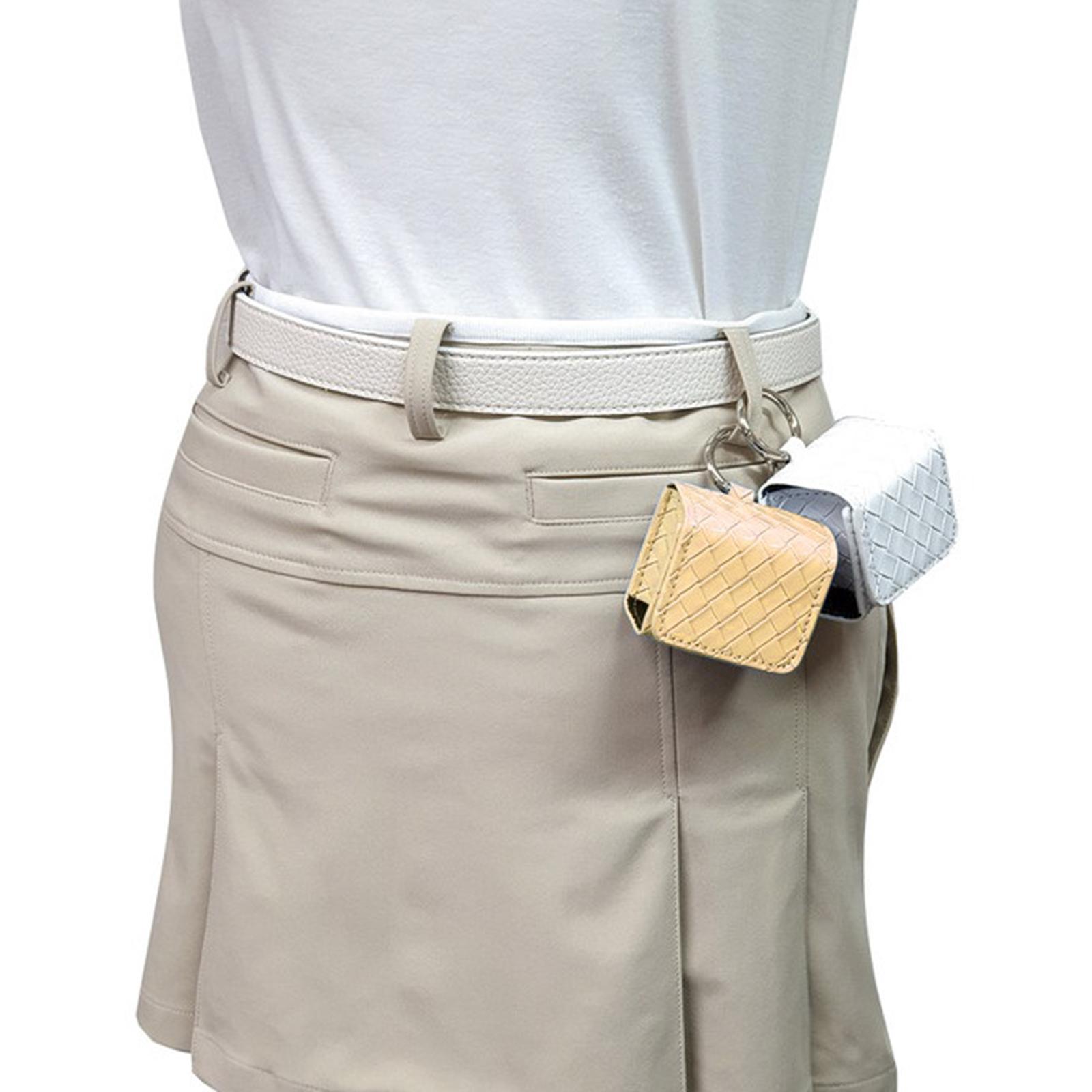 2x Small Golf Ball carry pouch Waterproof Leather with O Storage Case