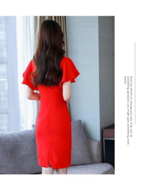 ĐẦM BODY TAY BÈO EO ĐÁ CAO CẤP