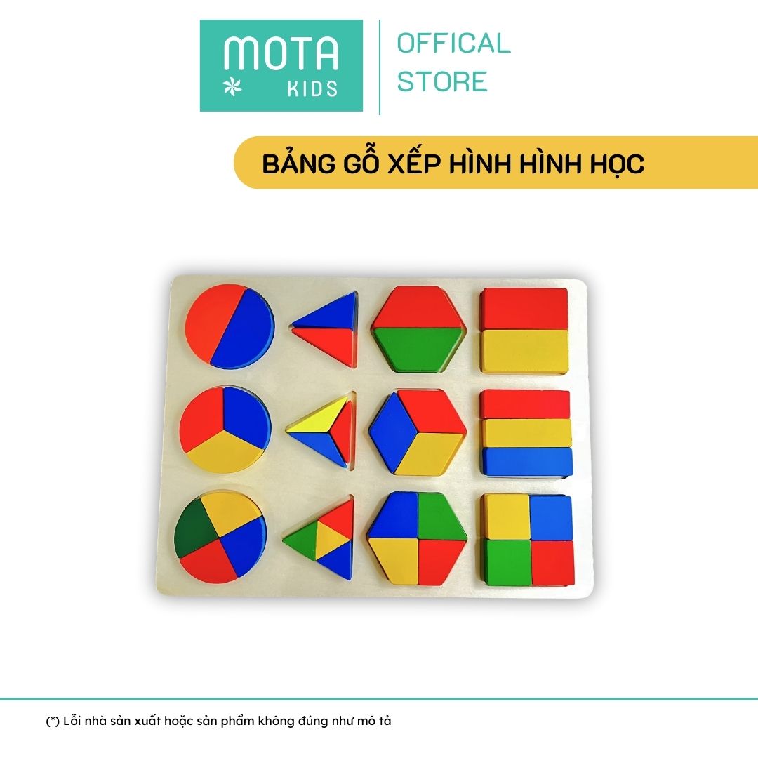 [M93-999 - Mota Montessori] Đồ chơi cho bé Bảng gỗ xếp hình khối hình học đủ loại - Hàng chính hãng