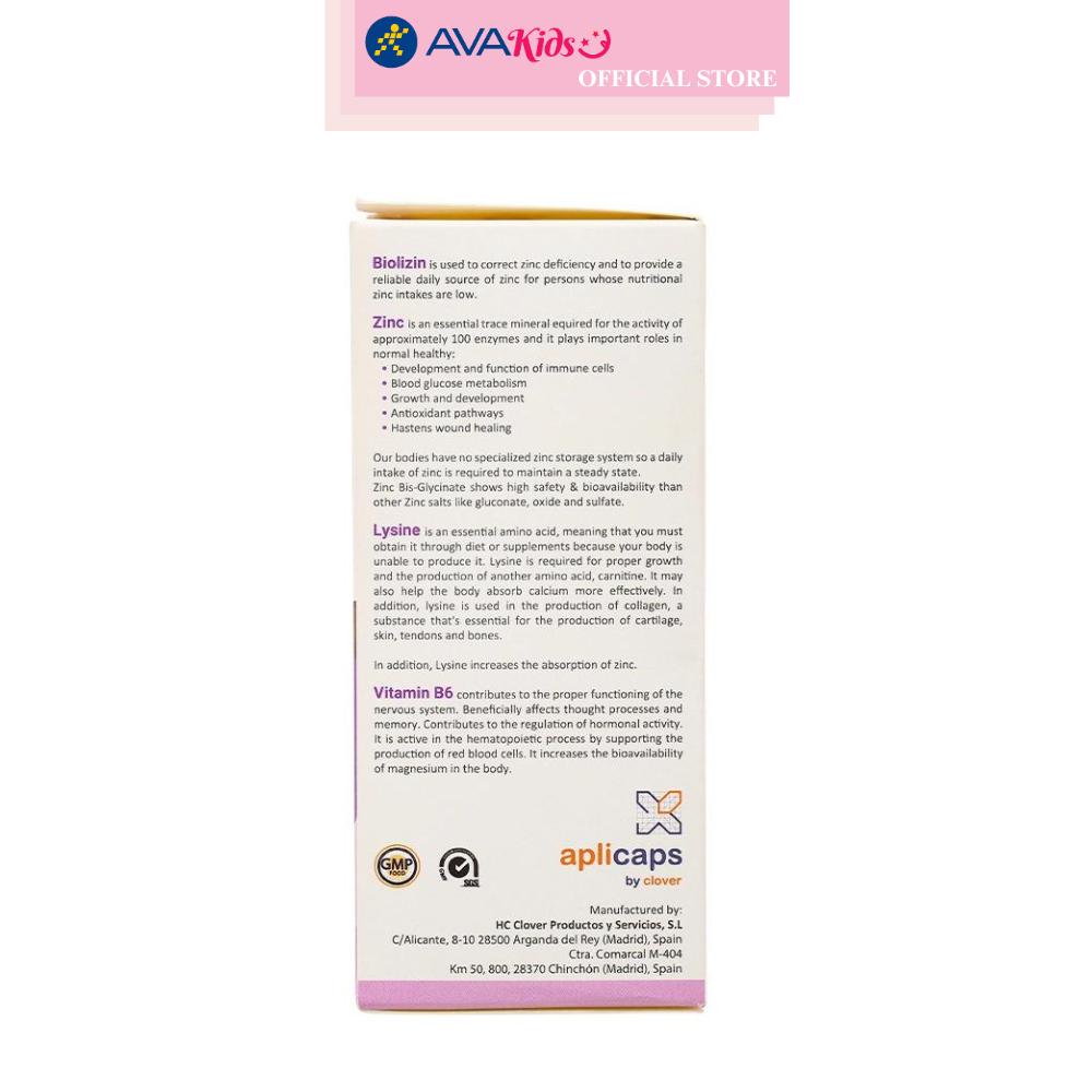 Siro Biolizin tăng cường sức đề kháng 50 ml (từ 3 tháng)
