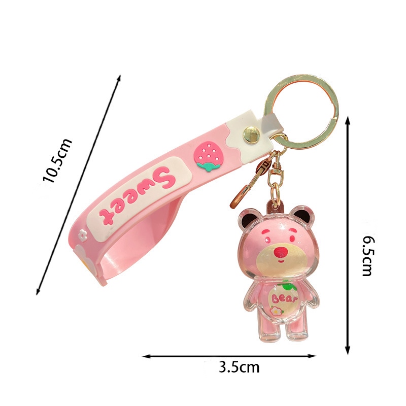 Móc Khóa Gấu Dâu Dây treo Key Chain Treo Balo Túi Xách_ Hàng chính hãng