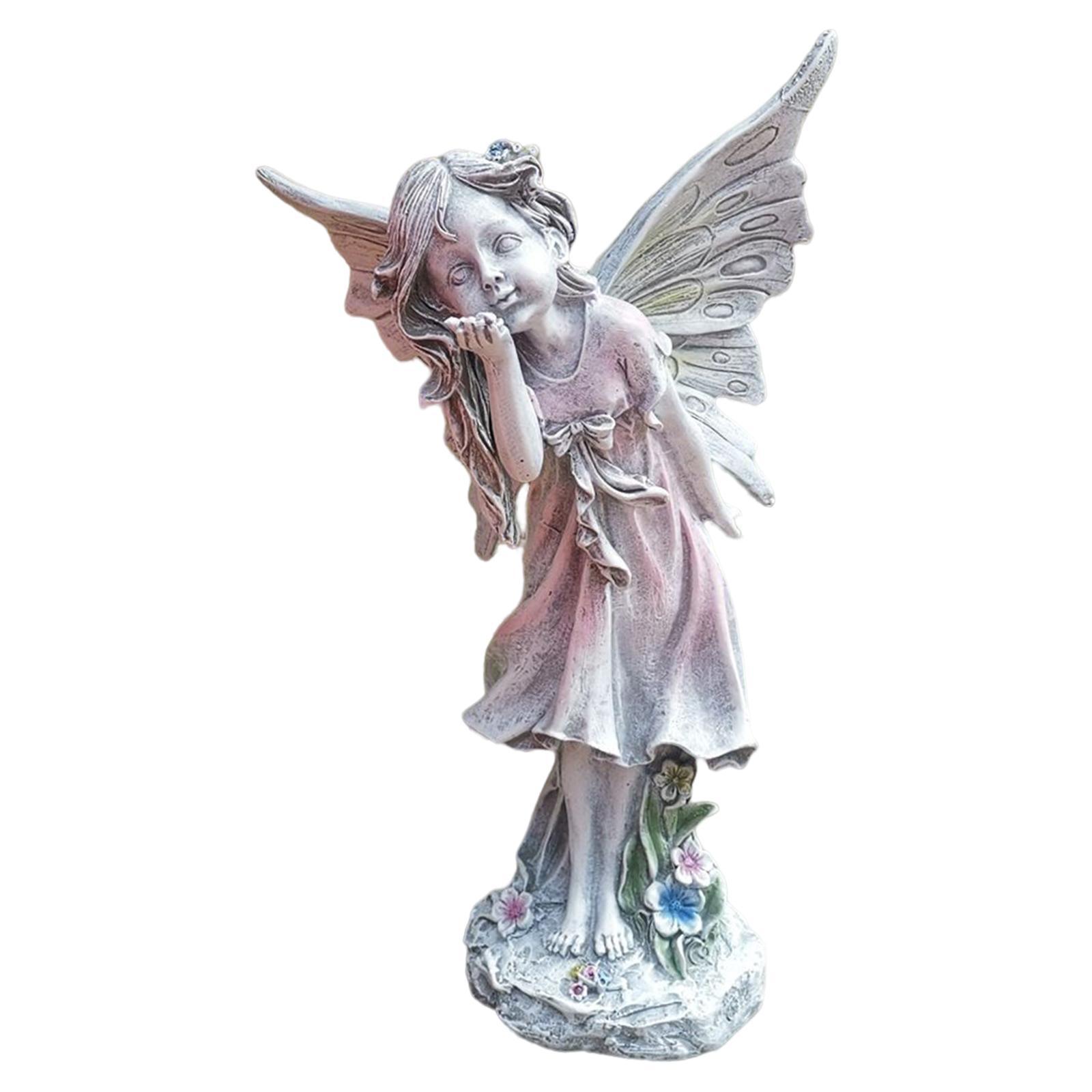 Charming Fairy Statue Figurine Ornament Craft Backyard Resin
