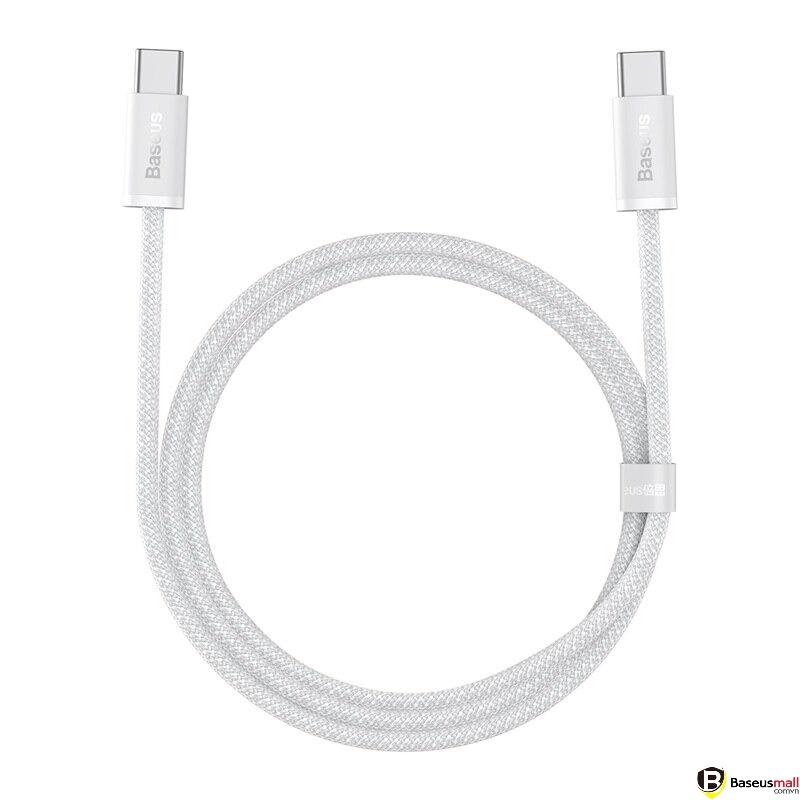 Baseus -BaseusMall VN Cáp Sạc Siêu Nhanh Baseus Dynamic Series Fast Charging Data Cable Type-C to Type-C 100W Hàng chính hãng - Trắng - 1M