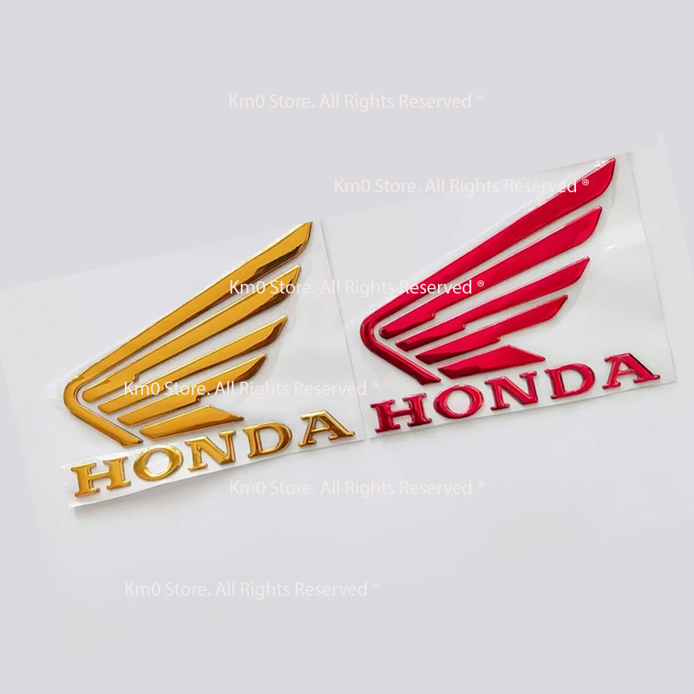 01 Cặp Tem Logo Hình Cánh Chim Honda 3D Dập Nỗi G1088