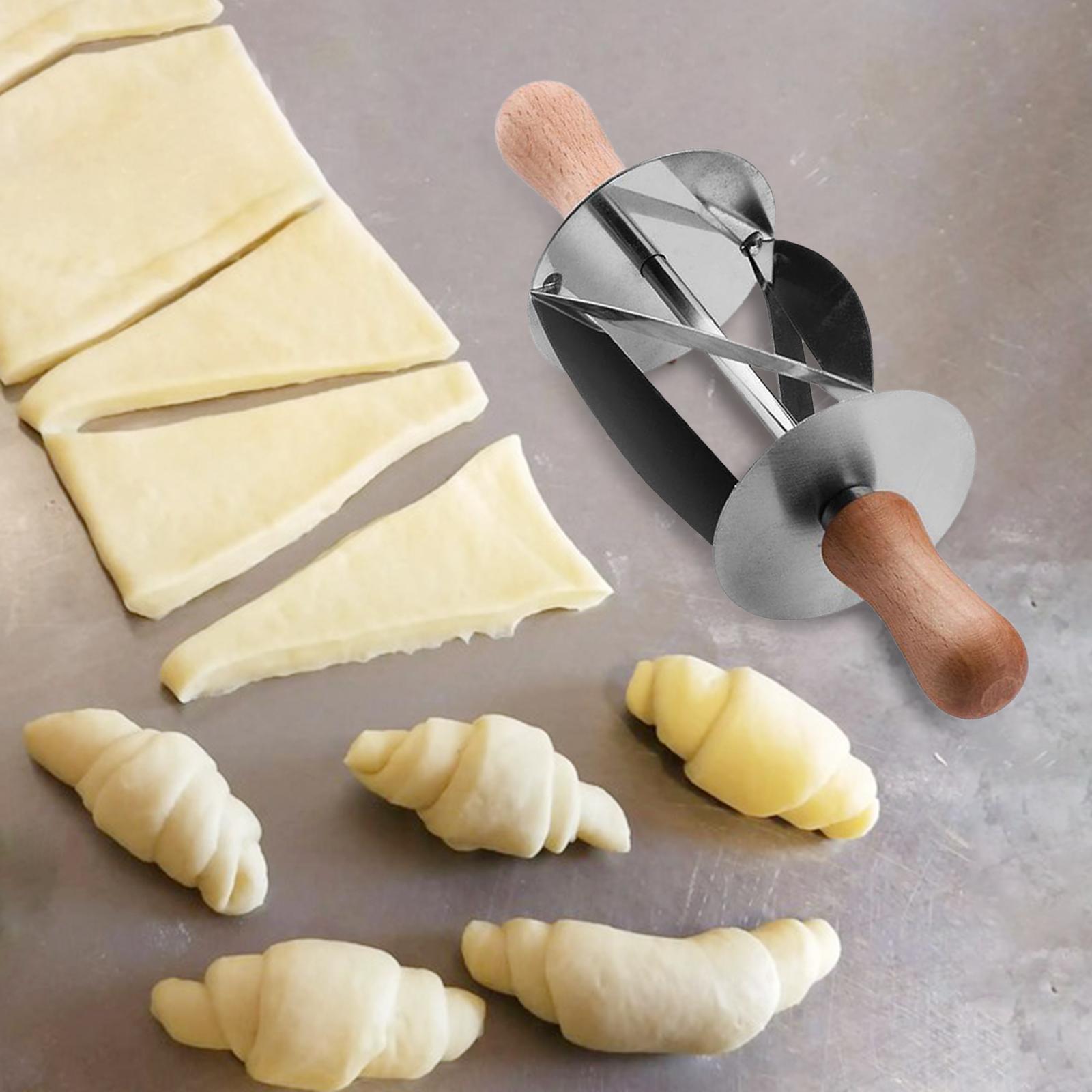 Stainless Steel Bread Cutter with Wooden Handle for Kitchen Baking Tools