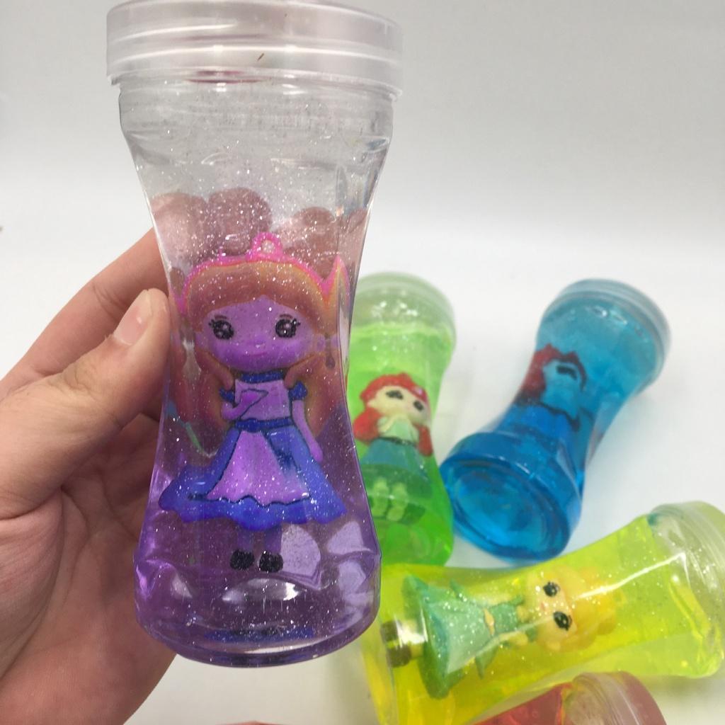 Slime dạng xoắn charm công chúa búp bê 9 màu cực đẹp Đồ chơi hũ slam chất nhờn ma quái squishy
