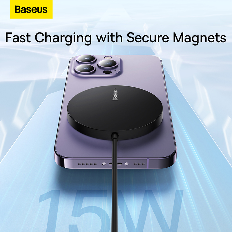 Đế Sạc Điện Thoại Không Dây Baseus Simple Mini3 Magnetic Wireless Charger 15W (Hàng chính hãng)