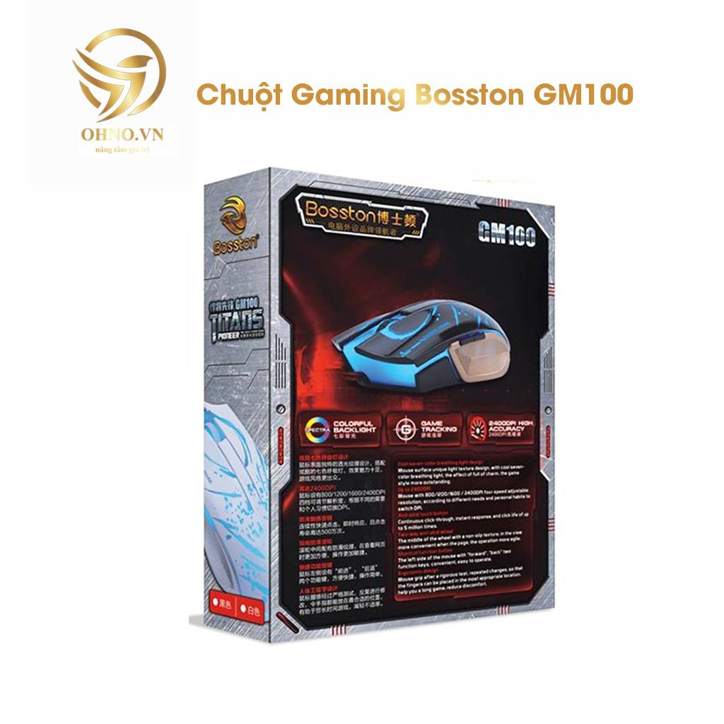 Chuột Gameming Bosston GM100 Chuột Chơi Game Máy Tính Có Dây Đèn Led RGB hàng chính hãng