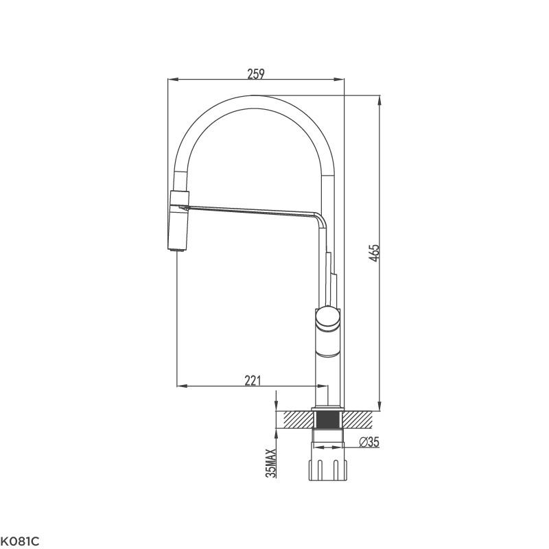 Vòi Rửa Chén Malloca K081C - Đồng Thau mạ Chrome - 2 Nguồn Nóng Lạnh - Hàng Chính Hãng