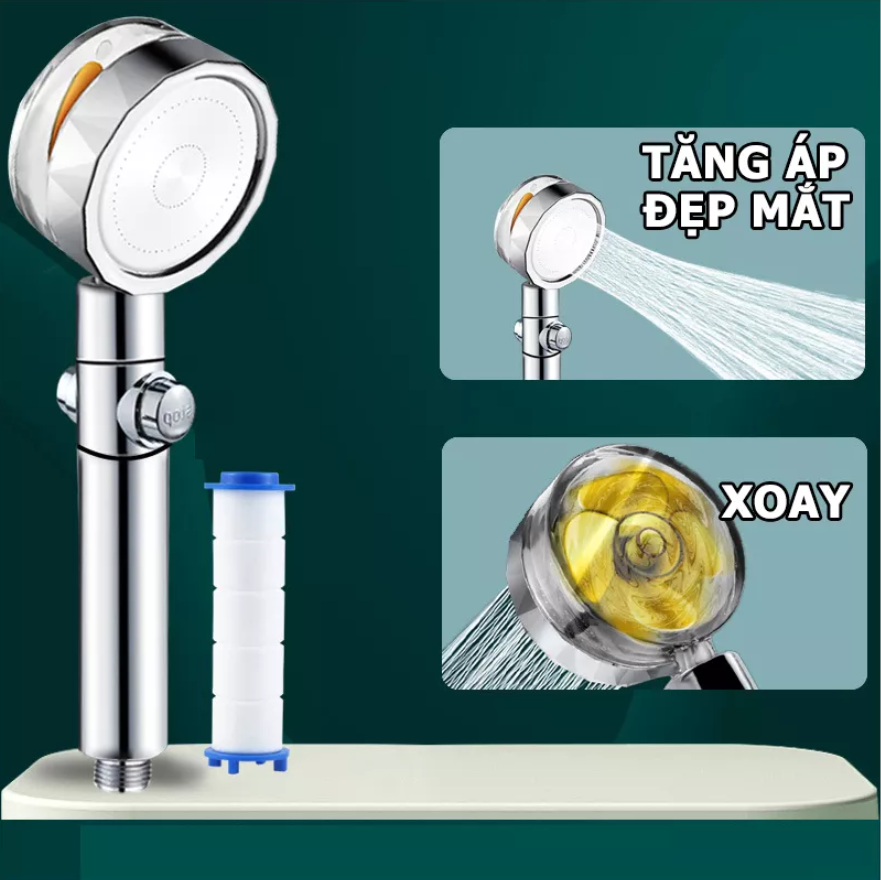 BỘ VÒI SEN TĂNG ÁP CÓ QUẠT NHIỀU CHẾ ĐỘ