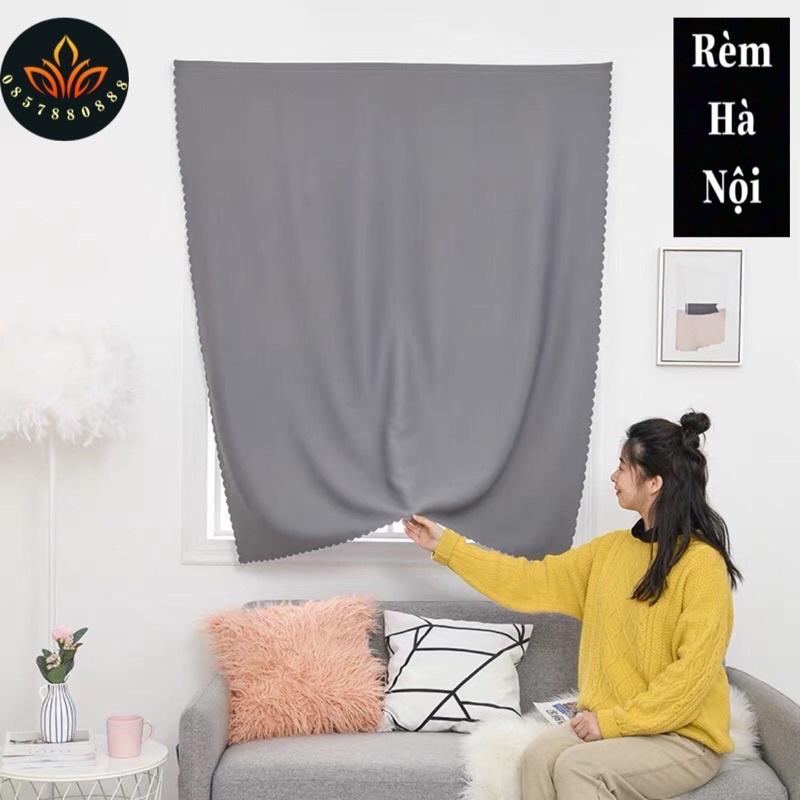 Rèm dán tường màu xám,rèm cửa sổ rèm vải thô che nắng 100