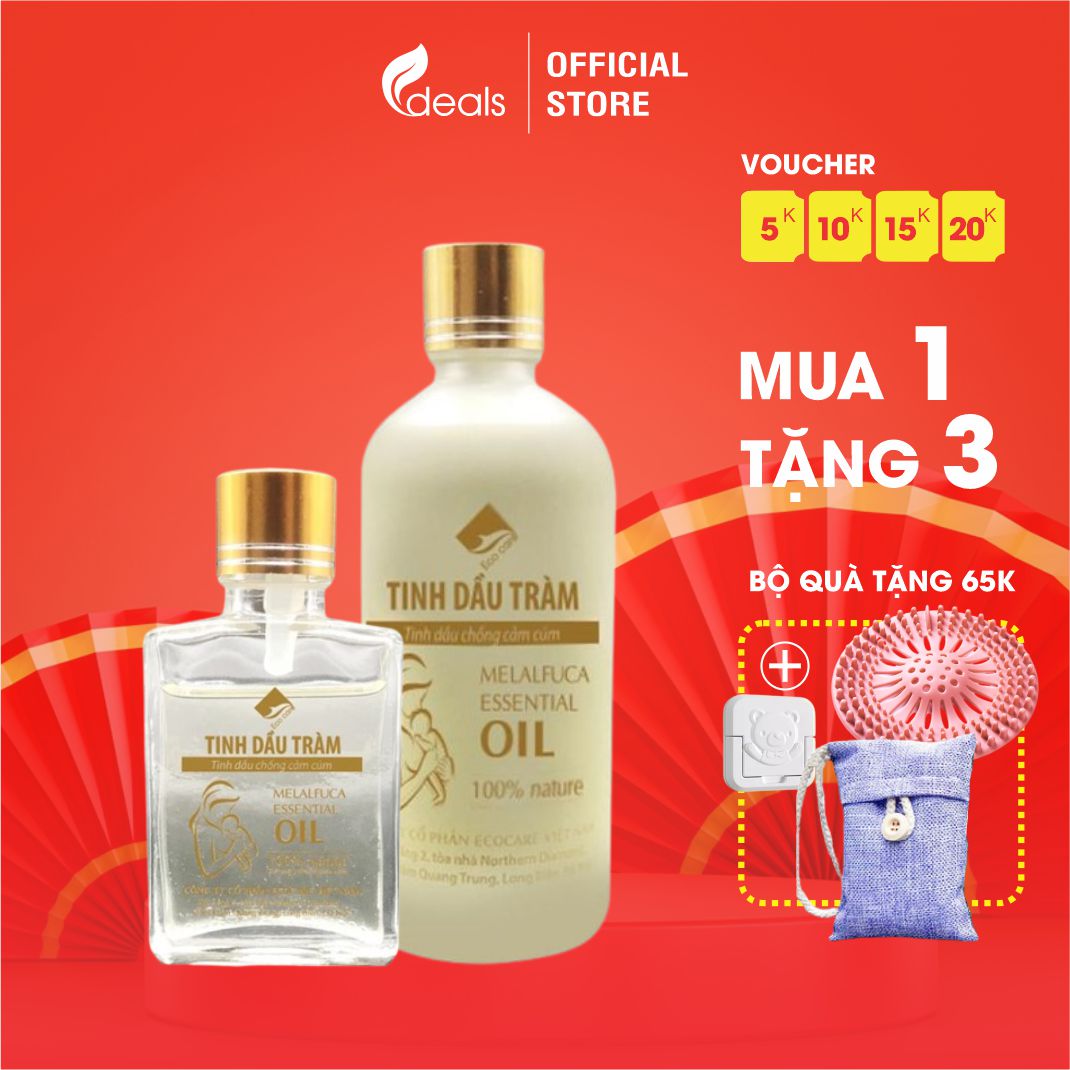 Tinh Dầu Tràm Gió Chống Cảm Cúm, Kháng Khuẩn Ecocare dùng được cho trẻ sơ sinh - 1 chai - Chai 30ml & 100ml - 100ml