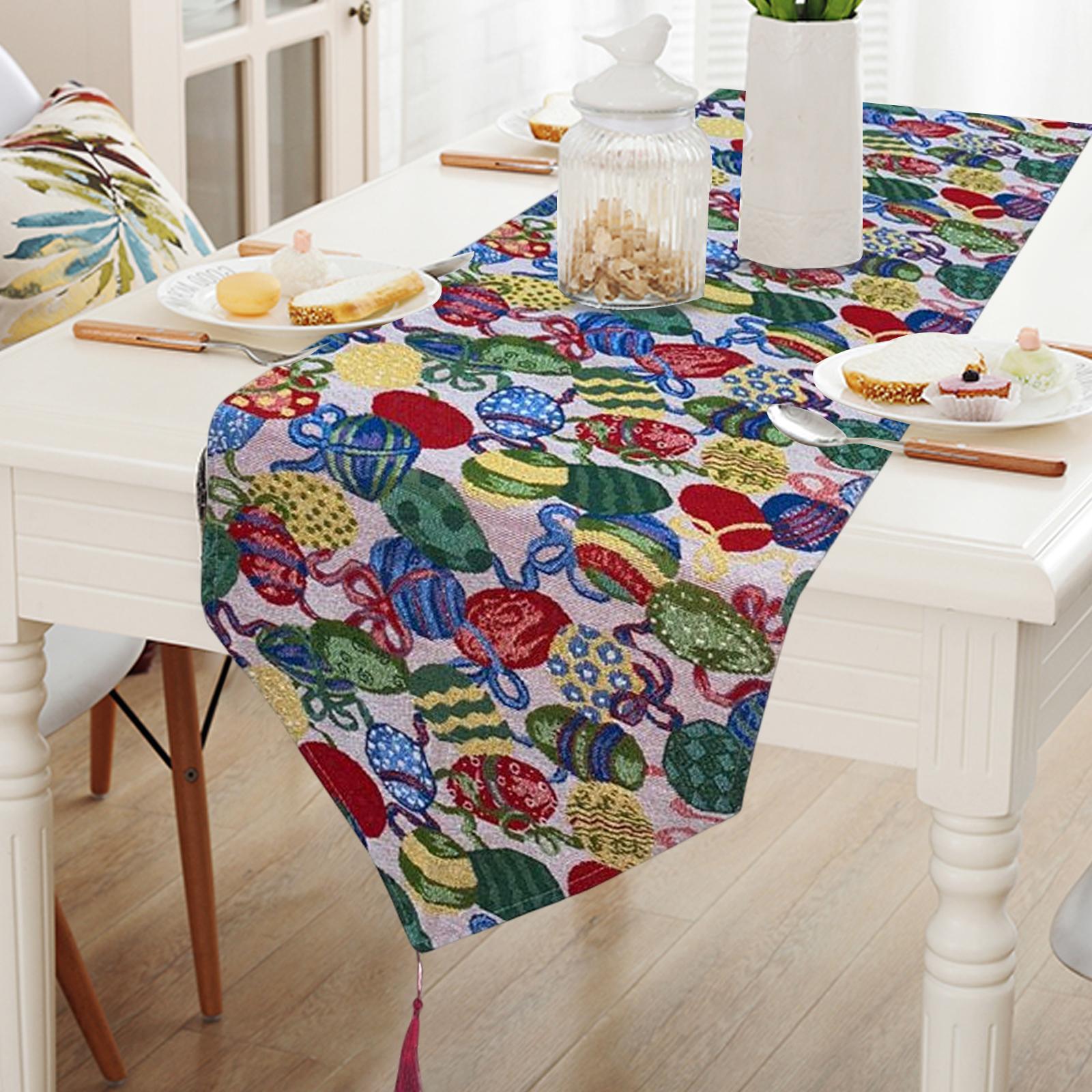 Cute Easter Table Runner Easter Eggs for Indoor Outdoor Holiday Dining