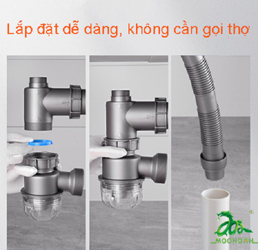 Bộ xiphong, ống thoát chậu bếp ống thoát to, chống tắc nghẽn, ngăn mùi