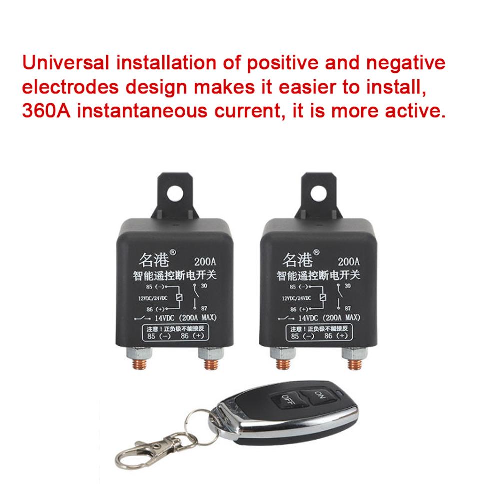 Car Auto Universal Wireless Remotes Control Battery Switch Intelligent Switch Relay Car Battery Disconnect Cut Off Isolator Switch